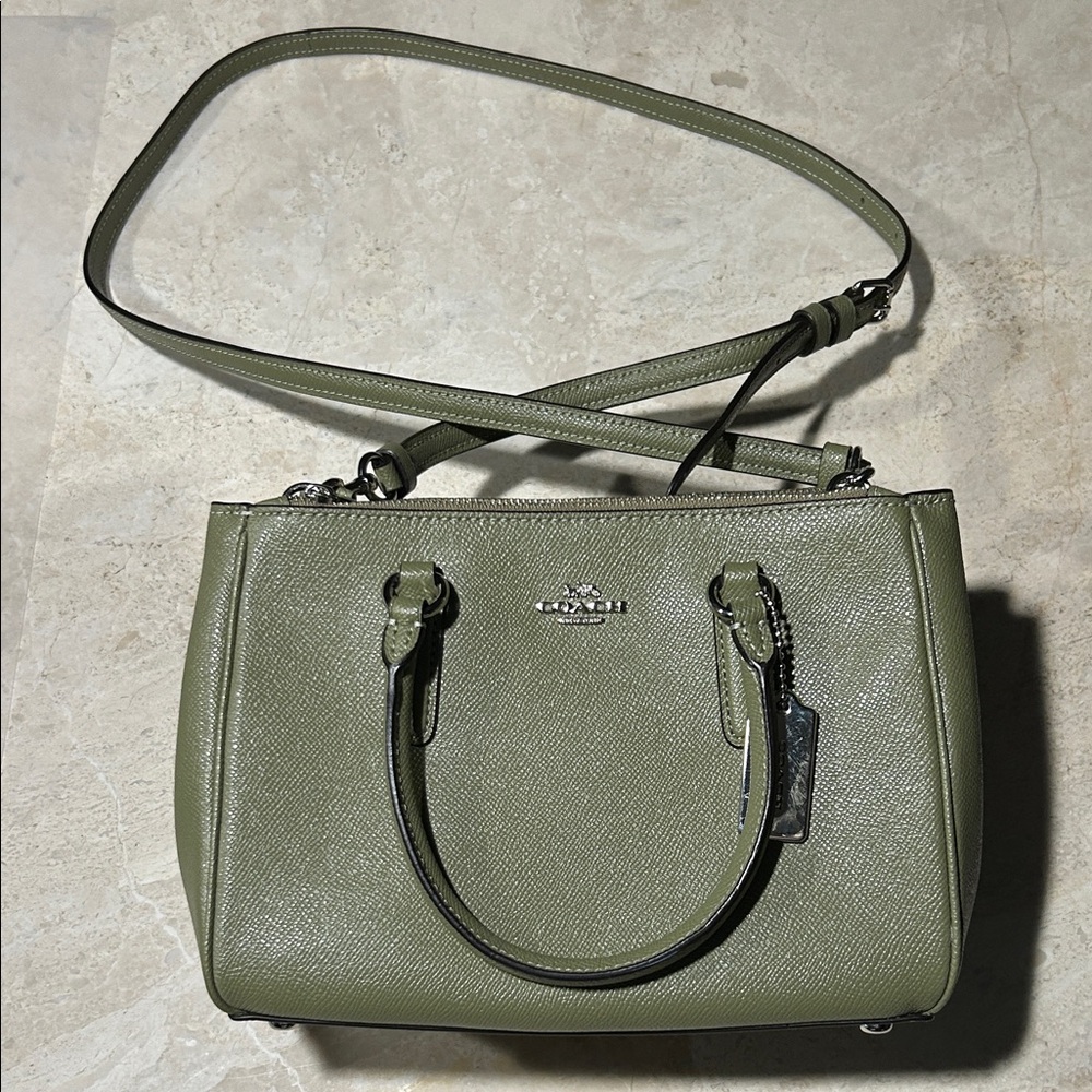 Coach Factory Sage Green Leather Satchel